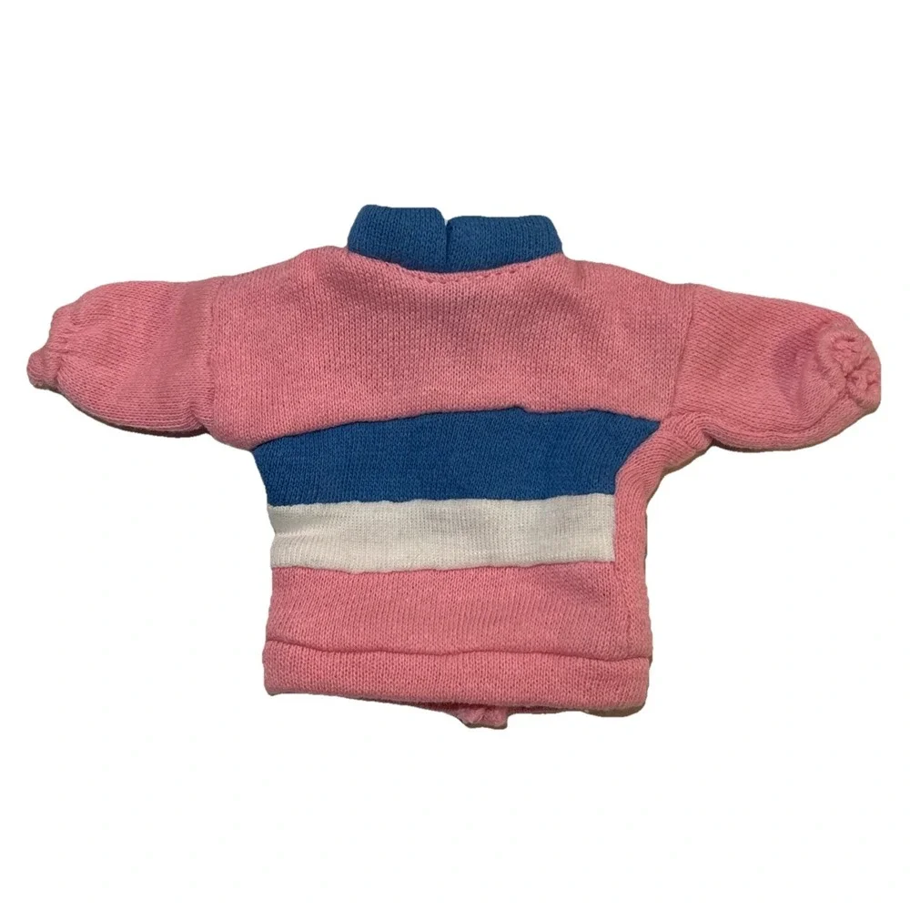 Vintage 80s Barbie Clone Fashion Doll Pink and Blue Sweat Set Outfit BB15-21
